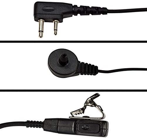 4X HQRP 2-пинов микрофон за слушалки с акустична тръба, съвместим с ICOM IC-2Д, IC-2GA, IC-2GA (T), IC-2GAT + HQRP Sun Meter